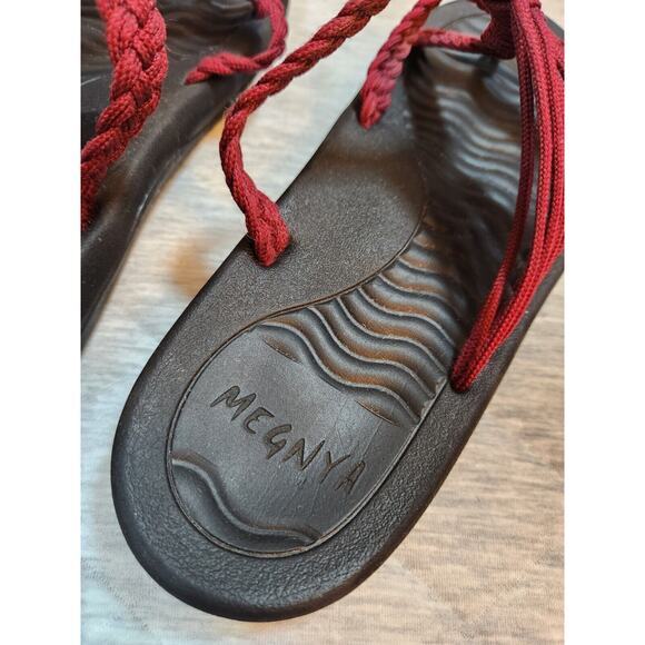 Megnya Women's Burgundy Braided Sandals‎ Size 11 - Picture 7 of 8